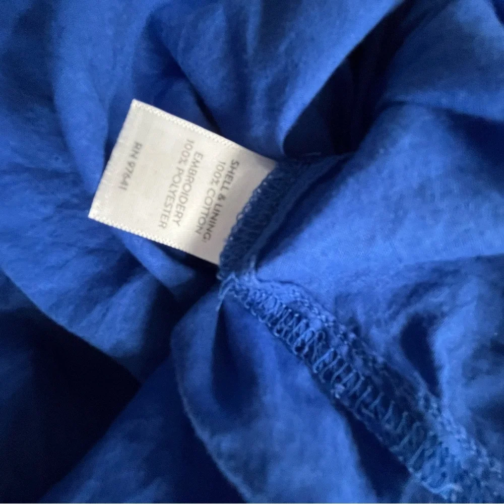 J. Jill Tiered Eyelet Dress Royal Blue Fully Lined 4X - Picture 6 of 6